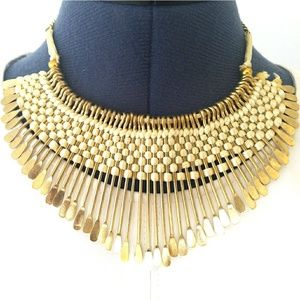 NWOT Gold and Off White Woven Necklace/Choker